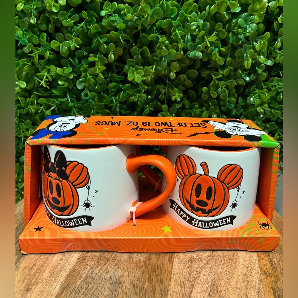 Disney Halloween Mug Set - Orange and White